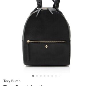 Tory Burch Black and Gold Backpack